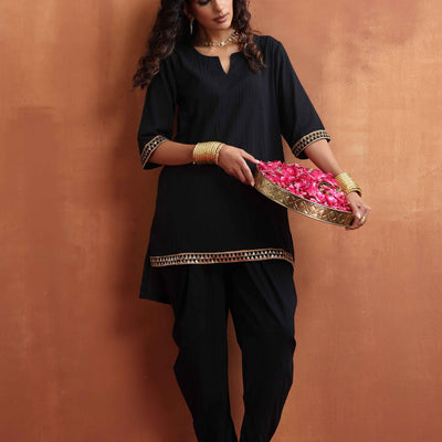 trueBrowns Black Cotton Co-ord Set