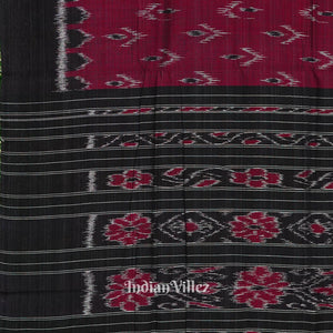 Maroon Maniabandha Mayur Chandrika Design Cotton Saree