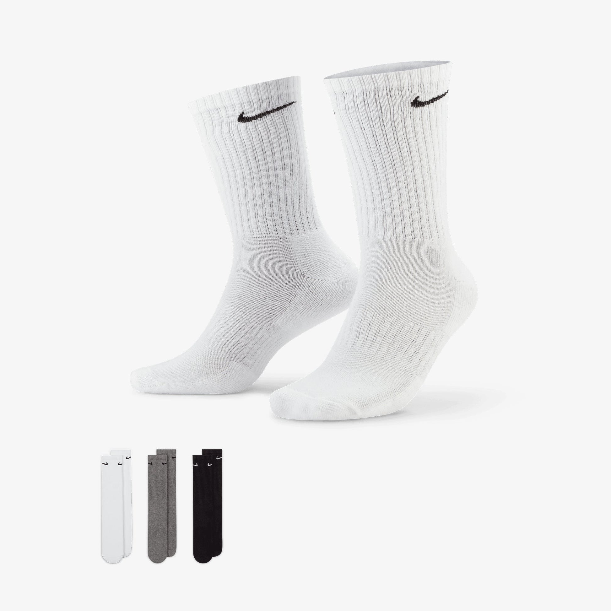 NIKE | EVERYDAY CUSHIONED TRAINING CREW SOCKS (3 PAIRS) { MULTI-COLOR