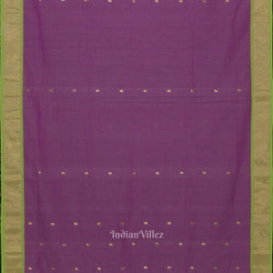 Lavendar Butta Design Cotton Paithani Saree