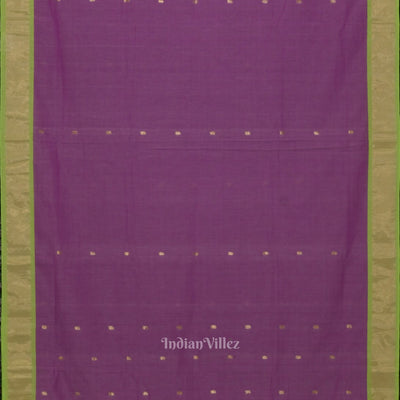 Lavendar Butta Design Cotton Paithani Saree