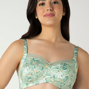 Demure Non-Padded Non-Wired Contour Bra - Tulip Harmony Print