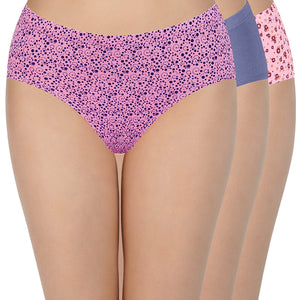 100% Cotton Hipster Panty Pack (Pack of 3) - D019 - Multi