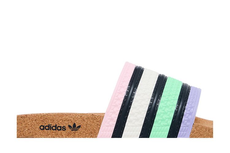adidas Adilette Cork Slides Pulse Mint Legend Ink Light Purple