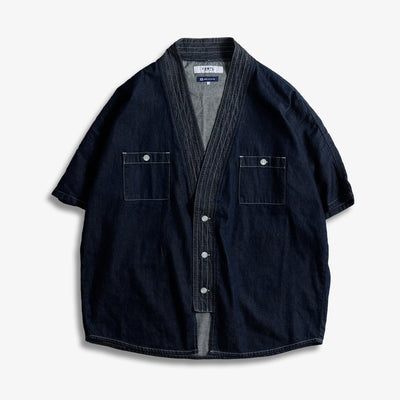FDMTL | DENIM HAORI S/S SHIRT RINSE { INDIGO
