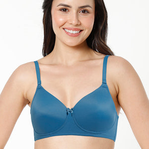 Smooth Charm Padded Non-Wired T-Shirt Bra - Blue Sapphire