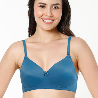 Smooth Charm Padded Non-Wired T-Shirt Bra - Blue Sapphire