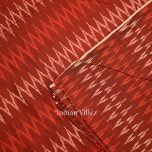 Deep Maroon Pochampally Ikat Cotton Fabric