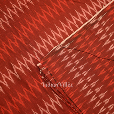 Deep Maroon Pochampally Ikat Cotton Fabric