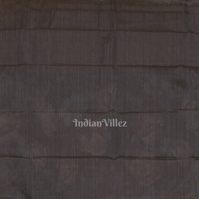 Black Pink Floral Digital Print Kanjivaram Silk Saree