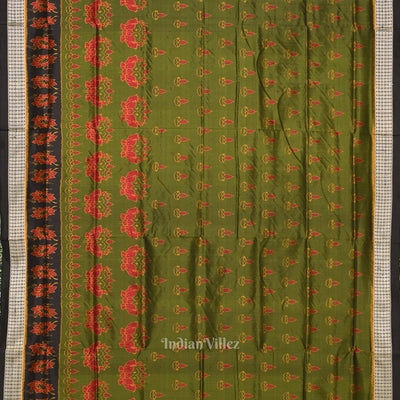 Mehendi Green Diwali Theme Odisha Handloom Sambalpuri Silk Saree