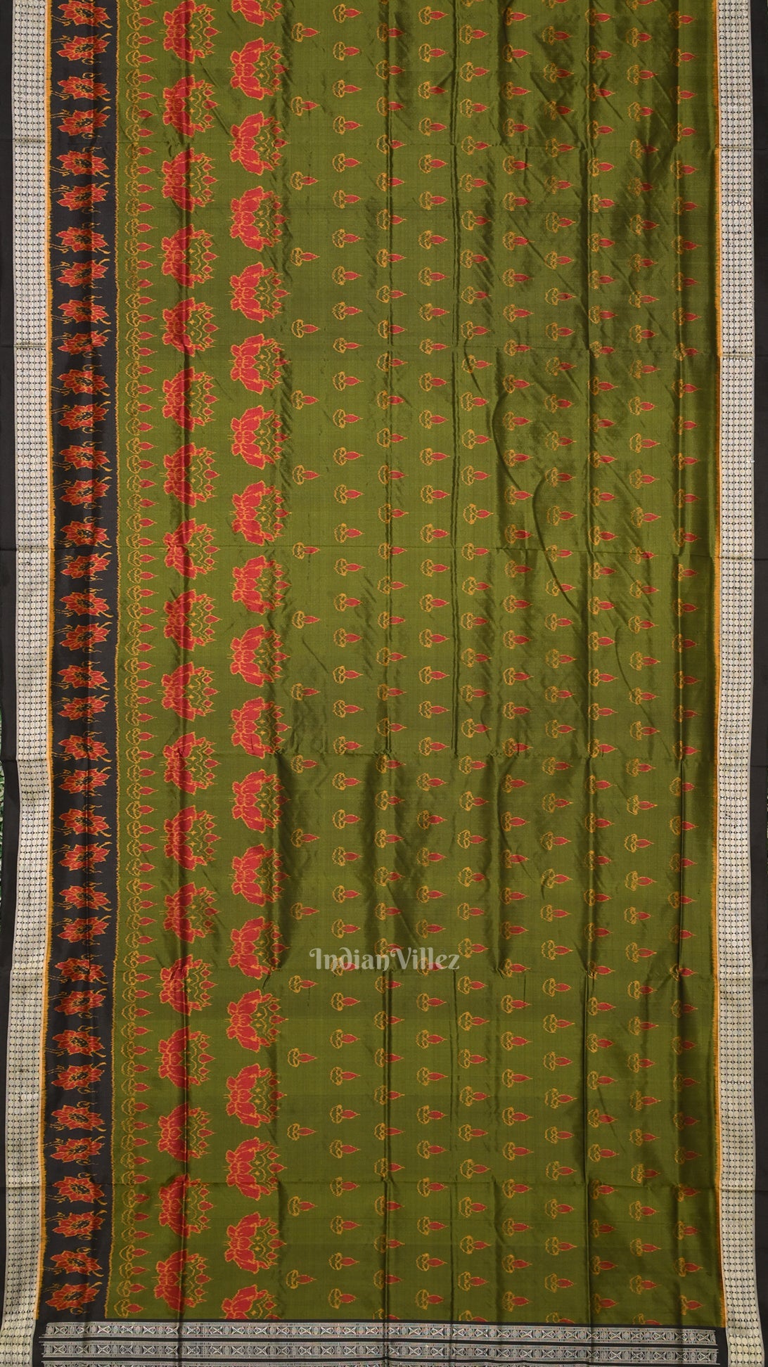 Mehendi Green Diwali Theme Odisha Handloom Sambalpuri Silk Saree