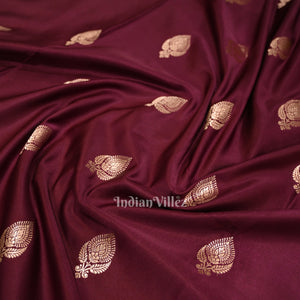 Mulberry Purple Soft Pure Mashru Satin Silk Banarasi Saree
