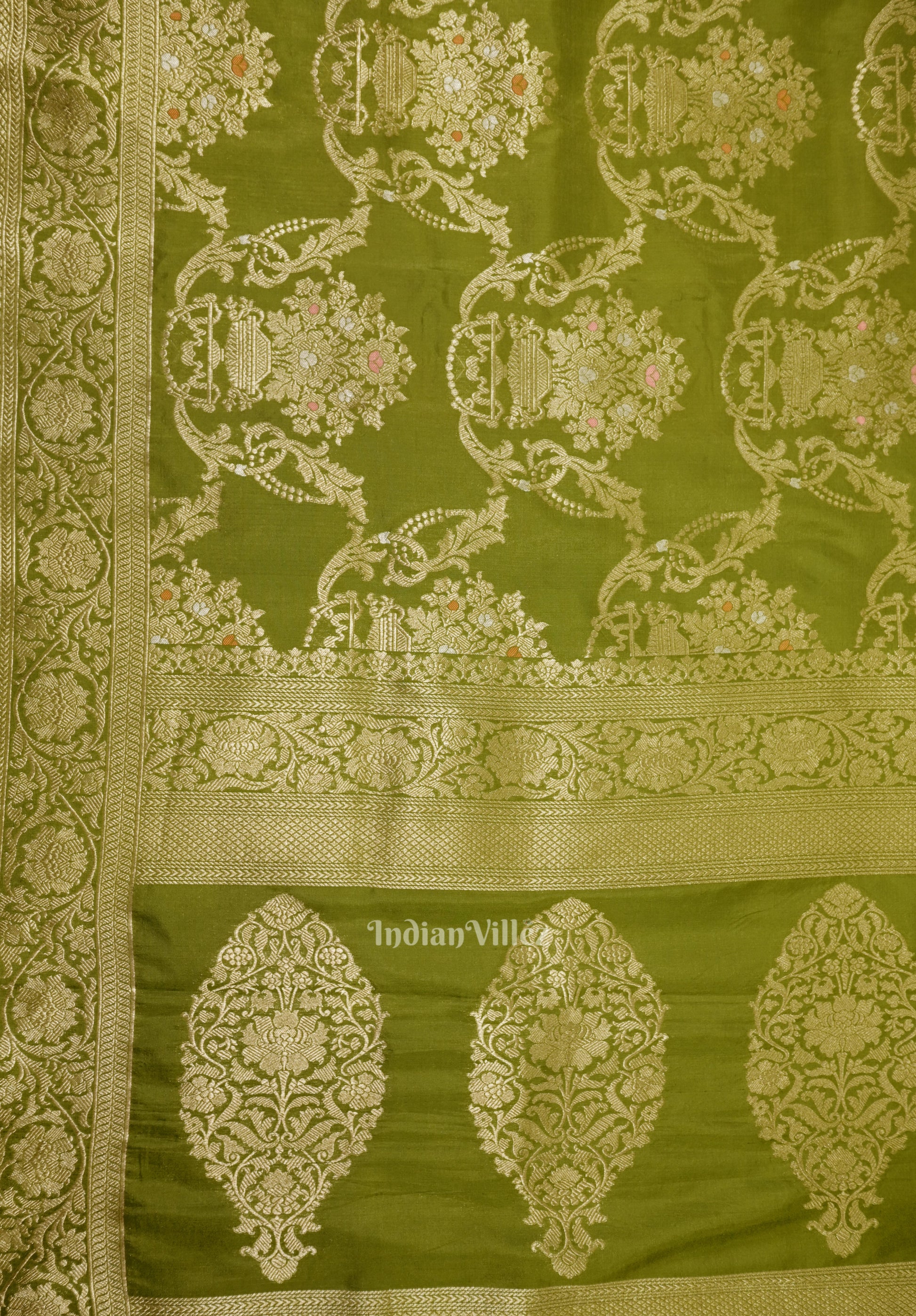 Green Meenakari Banarasi Katan Silk Saree