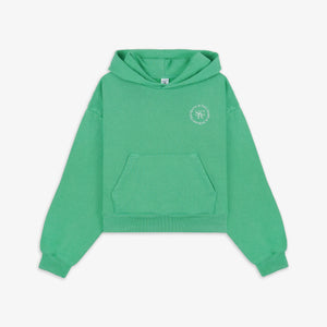 SPORTY & RICH | SRHWC CROPPED HOODIE { VERDE/WHITE