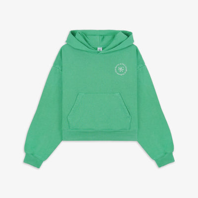 SPORTY & RICH | SRHWC CROPPED HOODIE { VERDE/WHITE