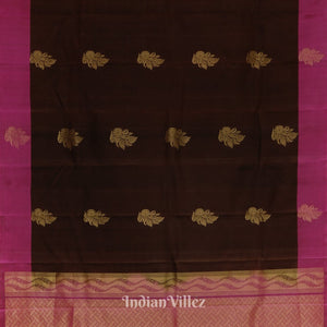 Coffee With Magenta Pure Kanjivaram Soft Silk Saree