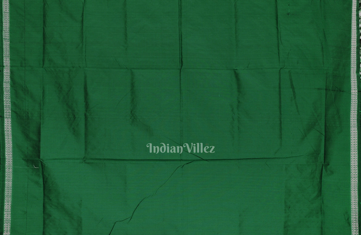 Purple Green Single Butta Design Odisha Ikat Bomkai Silk Saree