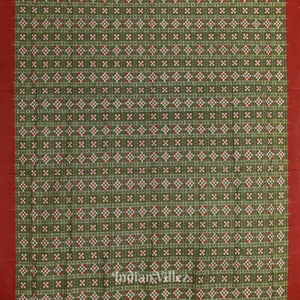 Green Red Pasapali Theme Sambalpuri Silk Saree
