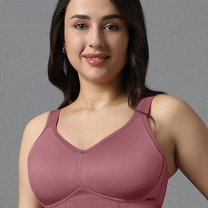 Airy Padded Non-wired Support Bra - Mesa Rose