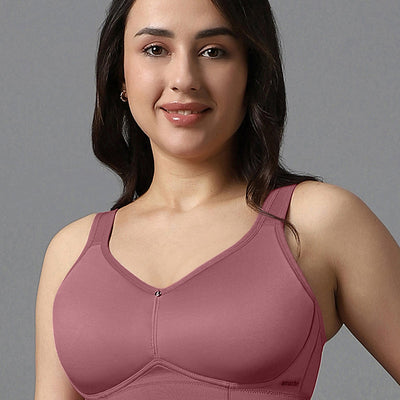 Airy Padded Non-wired Support Bra - Mesa Rose