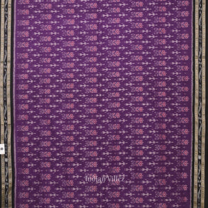 Purple Black Tribal Theme Odisha Ikat Sambalpuri Cotton Saree