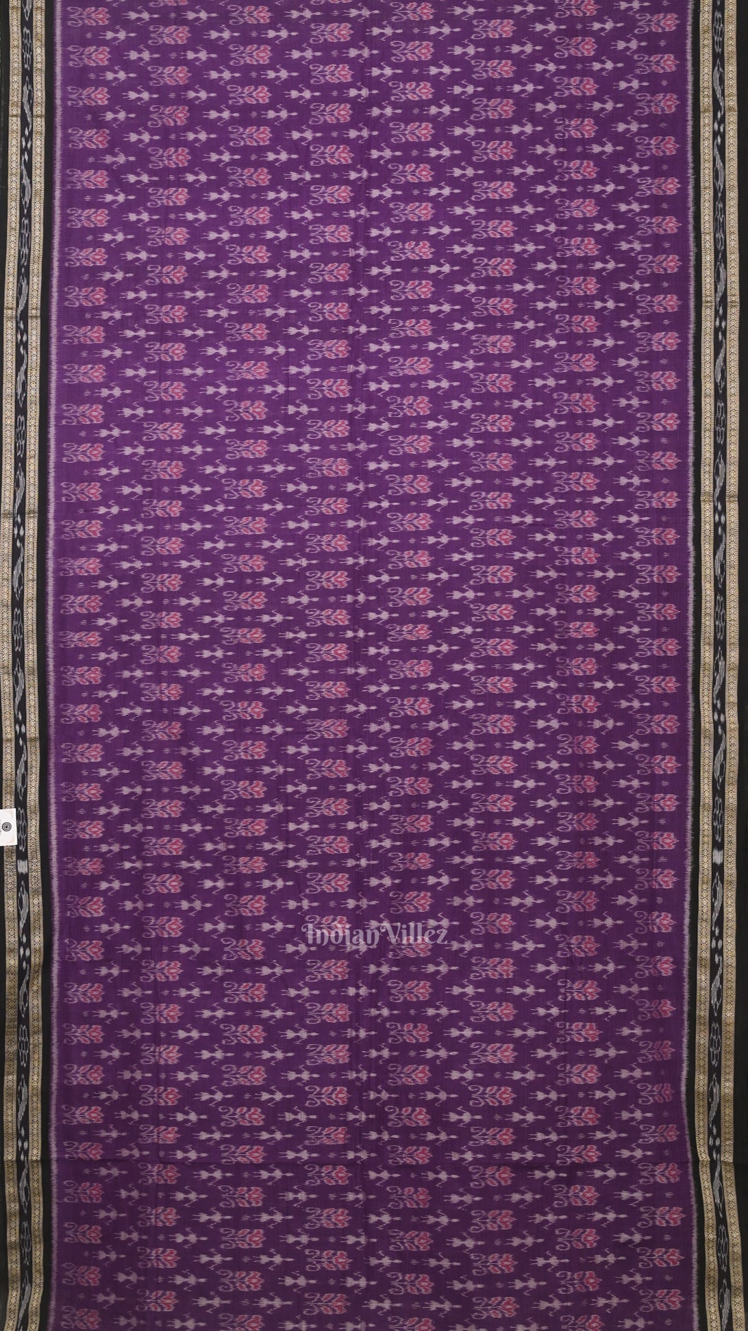 Purple Black Tribal Theme Odisha Ikat Sambalpuri Cotton Saree