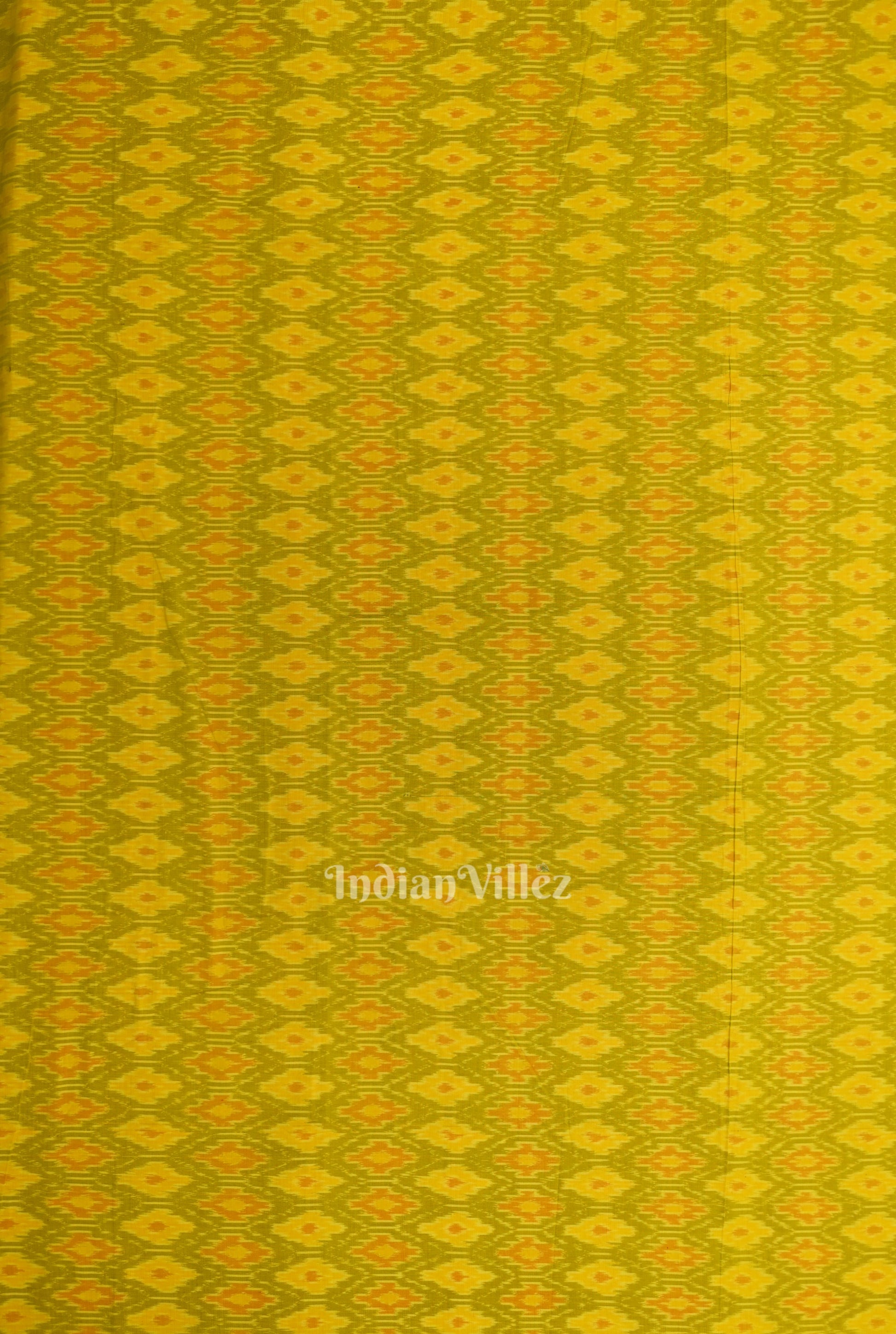 Exclusive Mehendi Green Dual Tone Pochampally Ikat Silk & Cotton (Sico) Fabric