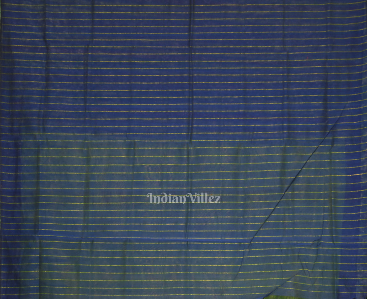 Parrot Green Blue Phoda Kumbha Sambalpuri Cotton Tissue Saree