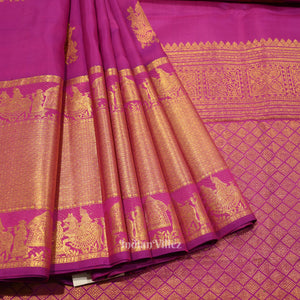 Magenta Doli Barat Theme at Border Pure Kanjivaram Silk Saree