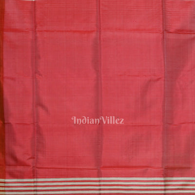 Off White Red Pure Bishnupuri Silk Saree