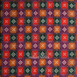 Multi Color Pasapali Sambalpuri Ikat Cotton Fabric