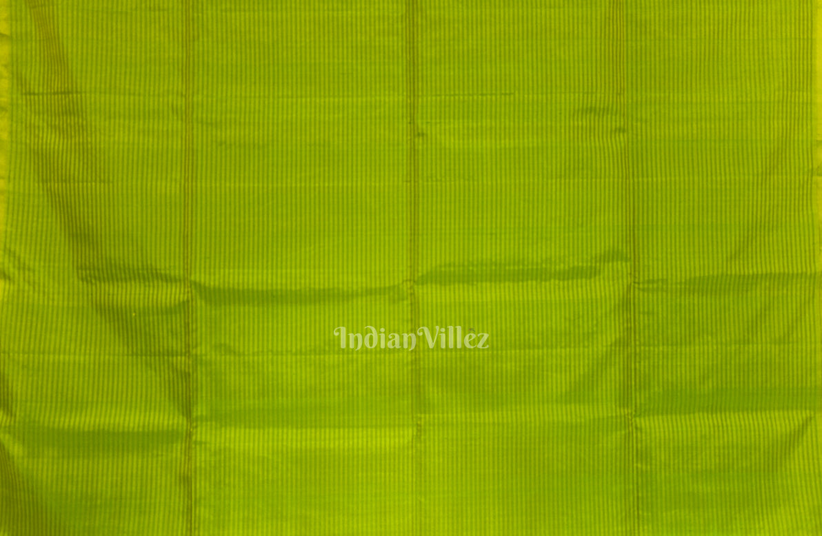 Parrot Green Pure Kanjivaram Soft Silk Saree