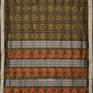 Exclusive Black Jhoti Theme Odisha Handloom Sambalpuri Silk Saree