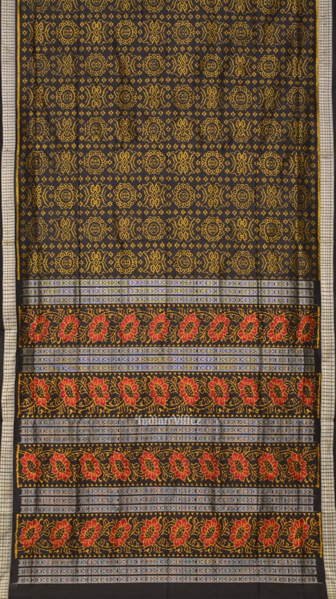 Exclusive Black Jhoti Theme Odisha Handloom Sambalpuri Silk Saree