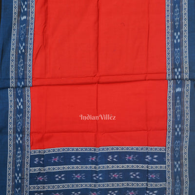 Blue Red Pasapali Sambalpuri Cotton Dress set with Dupatta