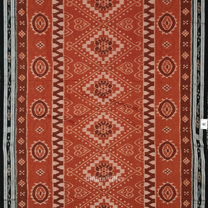 Light Brown Black Floral Odisha Handloom Sambalpuri Ikat Cotton Saree