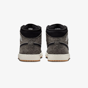 JORDAN | AIR JORDAN 1 MID SE V2 { BLACK/BLACK-SAIL-GUM MED BROWN