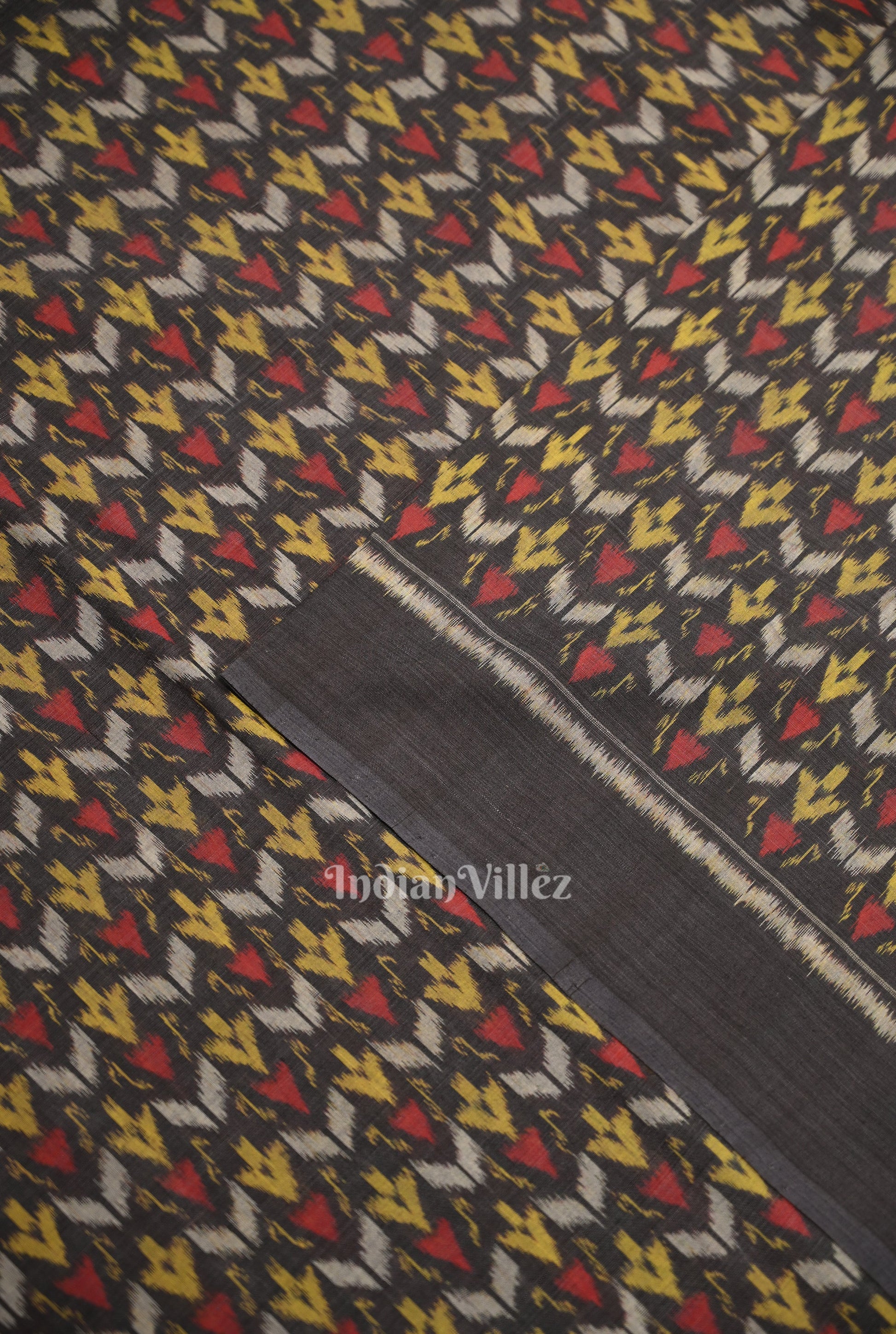 Multi Color Arrows Motif Sambalpuri Odisha Ikat Cotton Fabric