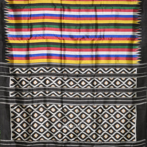 Multicolour Stripped Odisha Ikat Contemporary Designer Saree