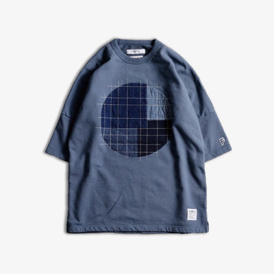 FDMTL | SASHIKO PATCH SWEAT TEE  { BLUE