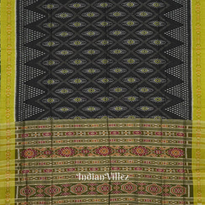 Black Green Nabarangi Sambalpuri Cotton Saree