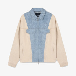 REPRESENT | R4 COLOUR BLOCK DENIM JACKET { BLUE
