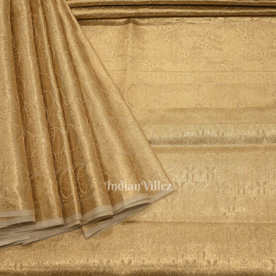 Gold Pearl Brocade Tissue Banarasi Saree