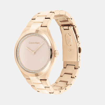 Admire Women Quartz Gold Dial Analog Stainless Steel Watch 25200368