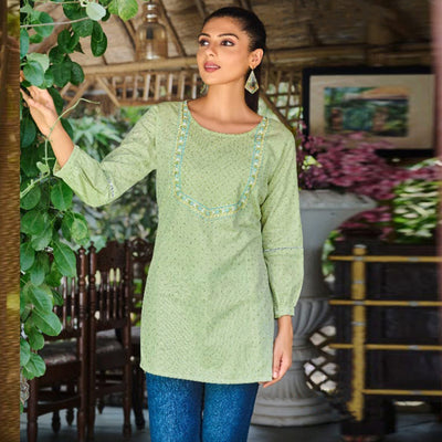 green-printed-pure-cotton-top
