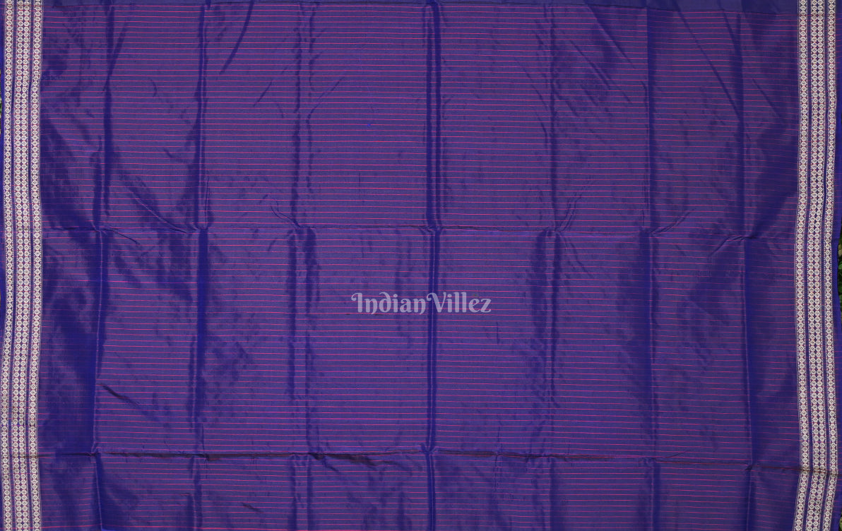 Mehendi Green Blue Floral Motif Sambalpuri Silk Saree