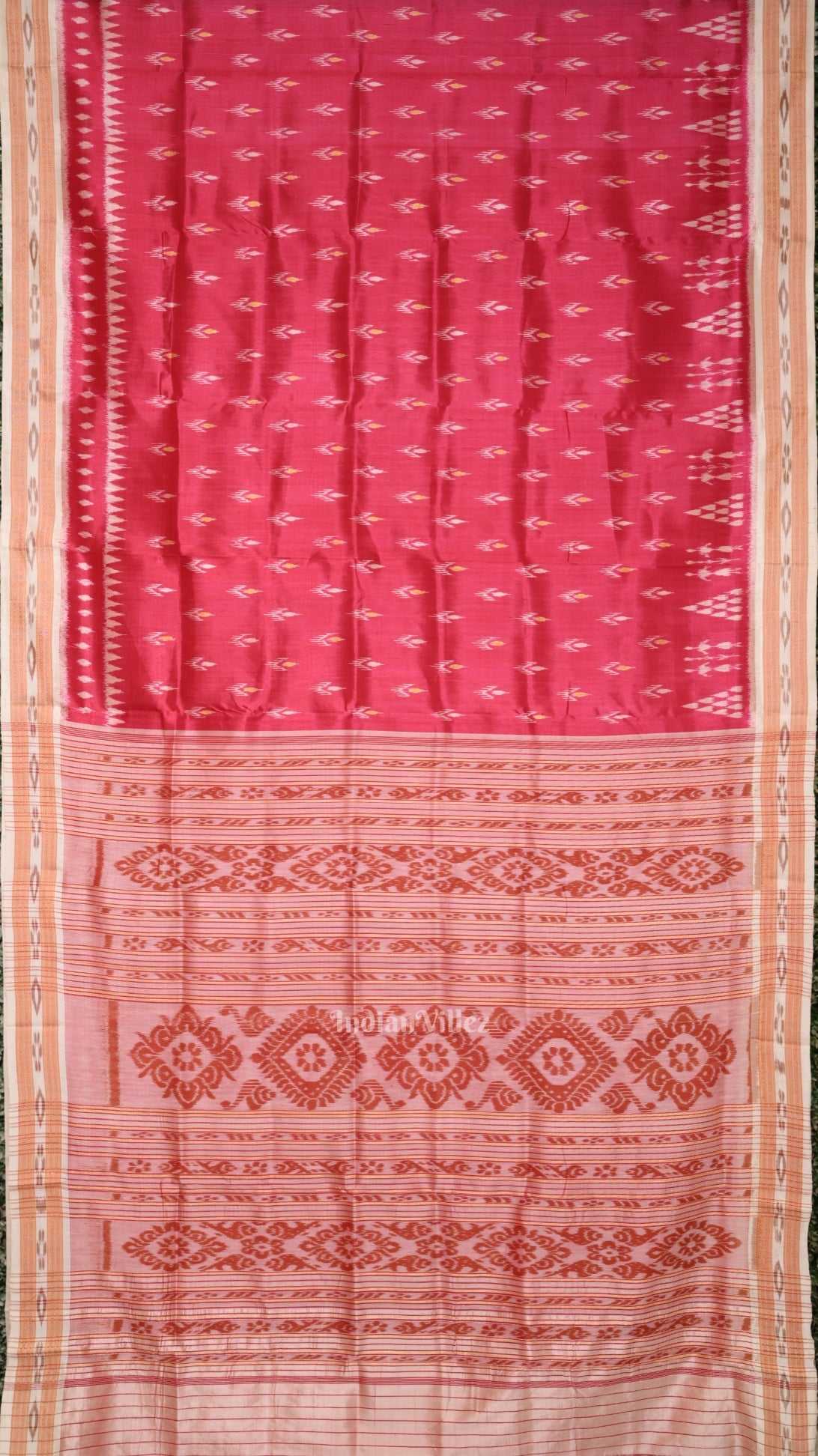 Rani Pink Mayur Chandrika Odisha Ikat Khandua Silk saree
