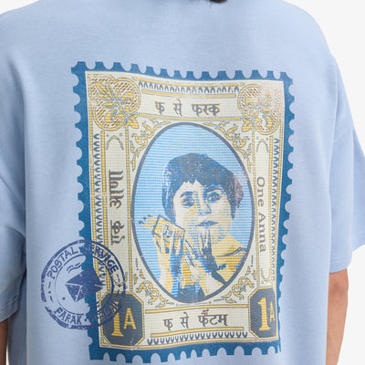 F A R A K | F SE FARAK STAMP T-SHIRT { BLUE/BLUE