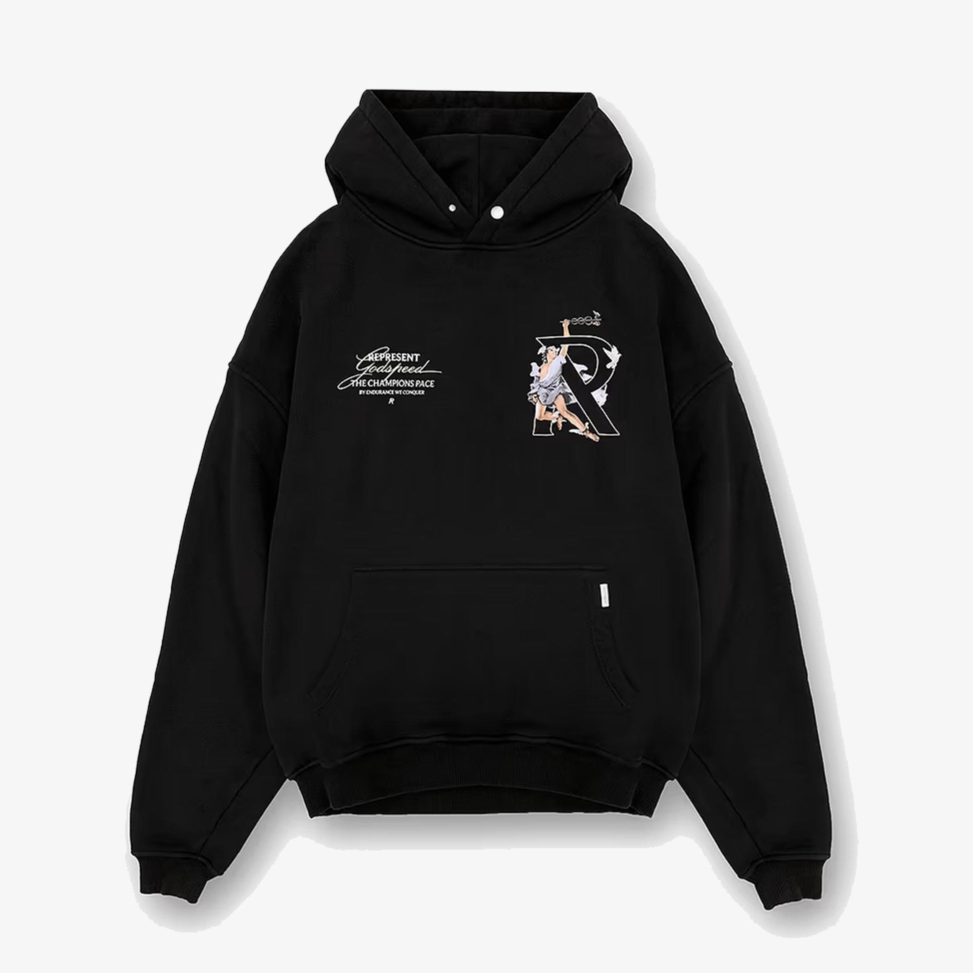 Represent | HERMES HOODIE { JET BLACK